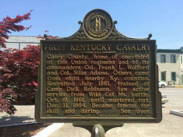 FIRST KENTUCKY CAVALRY WAR MEMORIAL MARKER FRONT