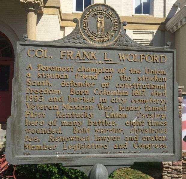 COL. FRANK L. WOLFORD WAR MEMORIAL MARKER