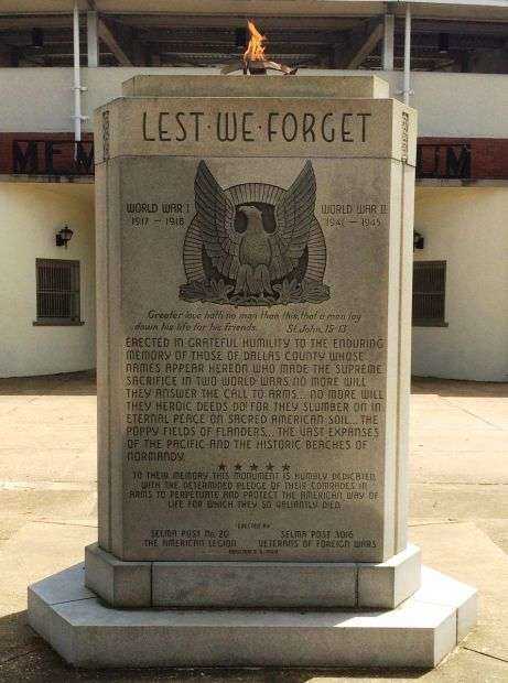 DALLAS COUNTY WORLD WARS MEMORIAL STONE A