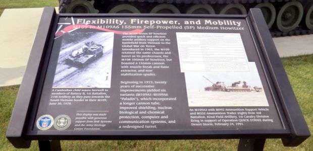 FLEXIBILITY, FIREPOWER, AND MOBILITY WAR MEMORIAL HOWITZER (SP) PLAQUE