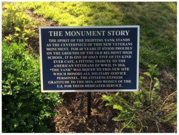 BELMONT WORLD WAR II MEMORIAL PLAQUE B