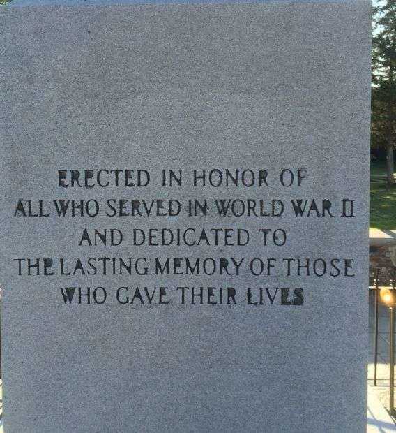 BELMONT WORLD WAR II MEMORIAL DEDICATION STONE