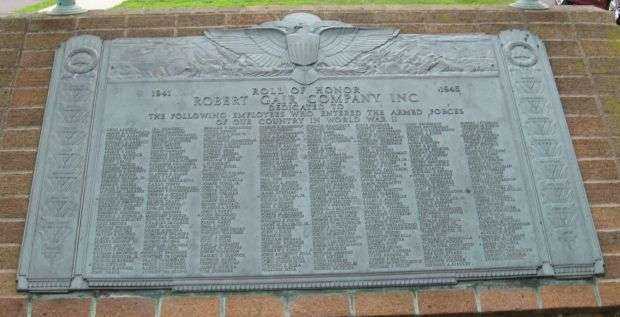 ROBERT GAIR COMPANY ROLL OF HONOR WORLD WAR II MEMORIAL