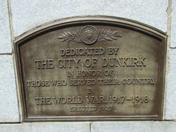 THE CITY OF DUNKIRK WORLD WAR MEMORIAL PLAQUE A