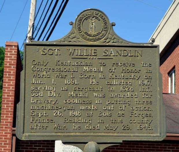 SGT. WILLIE SANDLIN MEDAL OF HONOR WAR MEMORIAL MARKER