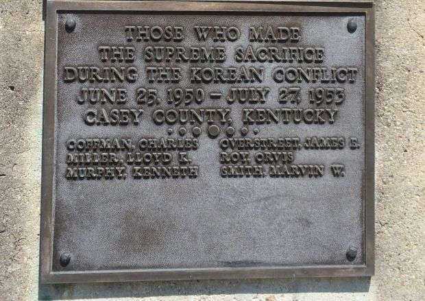 CASEY COUNTY WAR MEMORIAL PLAQUE D