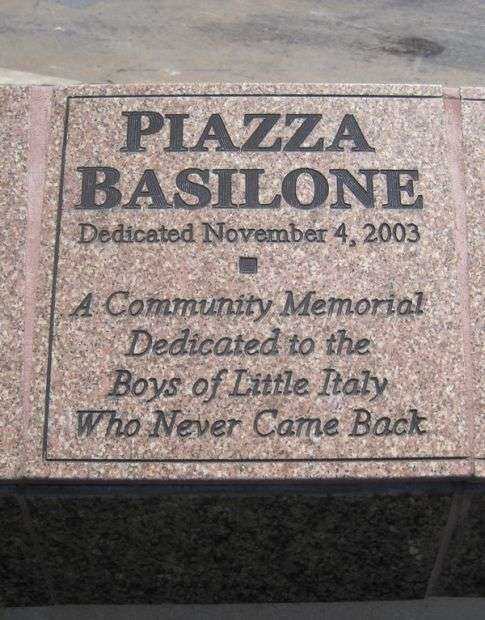 PIAZZA BASILONE WAR MEMORIAL DEDICATION STONE