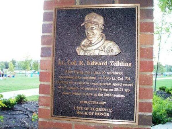 LT. COL. R. EDWARD YEILDING WAR MEMORIAL PLAQUE