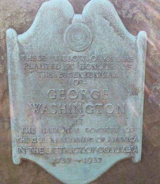 GEORGE WASHINGTON BICENTENNIAL WILLOW OAKS TREE PLAQUE