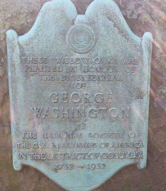 GEORGE WASHINGTON BICENTENNIAL WILLOW OAKS TREE PLAQUE