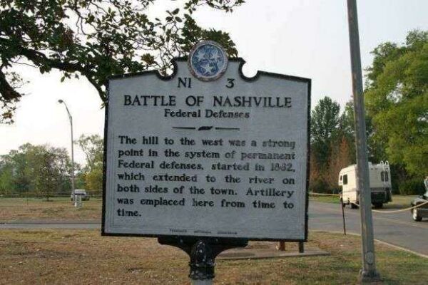 BATTLE OF NASHVILLE FEDERAL DEFENSES WAR MEMORIAL MARKER