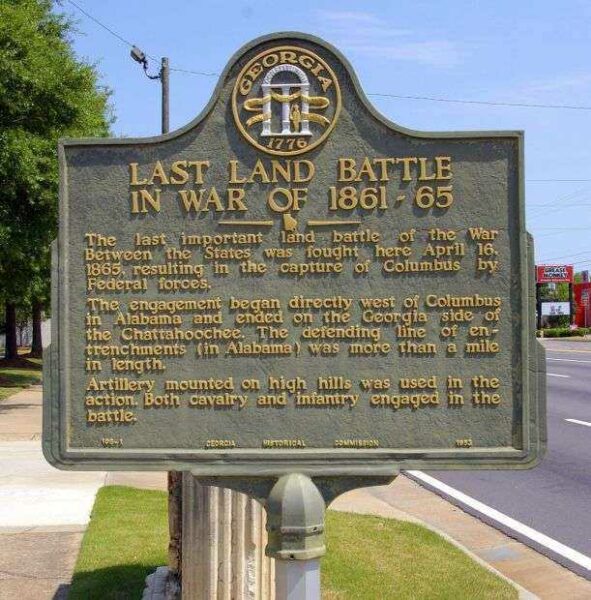 LAST LAND BATTLE IN WAR OF 1861-1865 WAR MEMORIAL MARKER