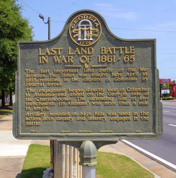 LAST LAND BATTLE IN WAR OF 1861-1865 WAR MEMORIAL MARKER