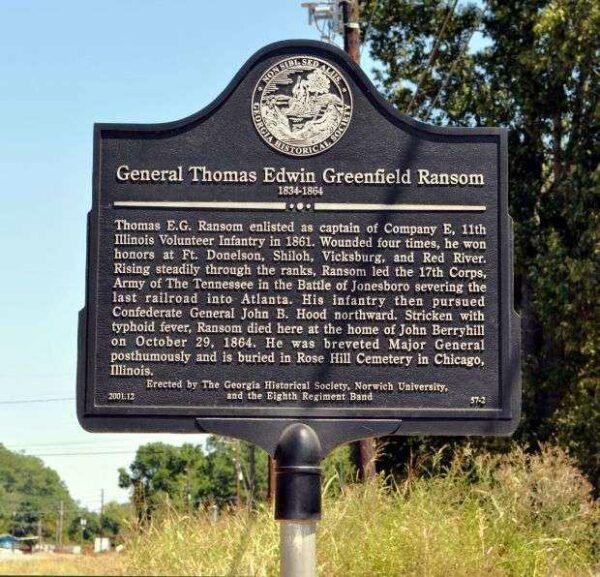 GENERAL THOMAS EDWIN GREENFIELD RANSOM WAR MEMORIAL MARKER