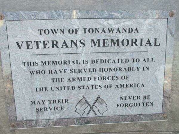 TOWN OF TONAWANDA VETERANS MEMORIAL DEDICATION STONE