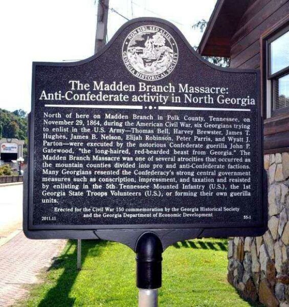 THE MADDEN BRANCH MASSACRE WAR MEMORIAL MARKER