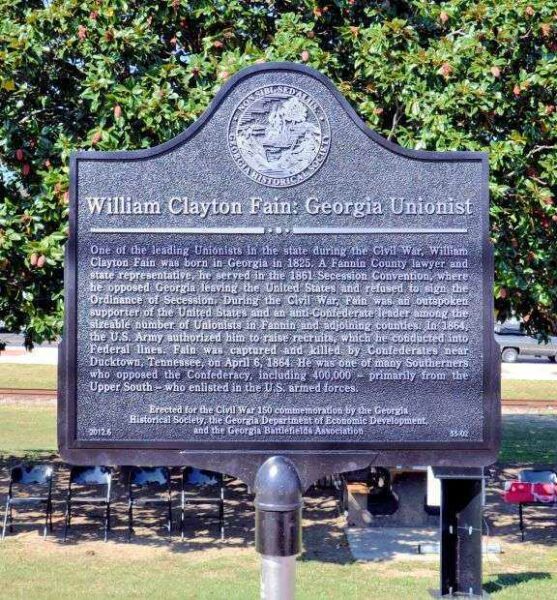 WILLIAM CLAYTON FAIN WAR MEMORIAL MARKER