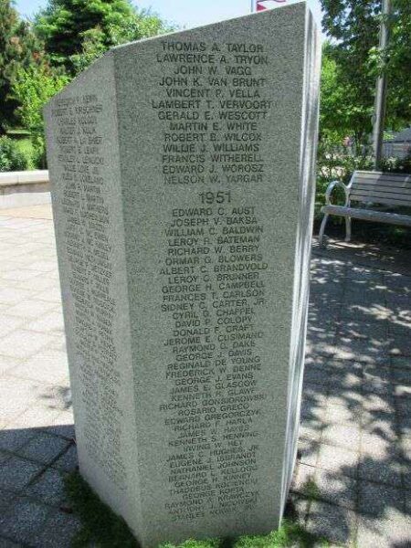 BUFFALO KOREAN WAR MEMORIAL HEXAGONAL PRISM SIDE C