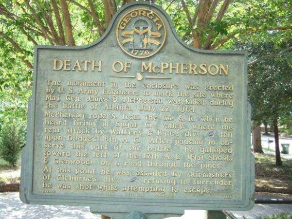 DEATH OF MCPHERSON WAR MEMORIAL MARKER