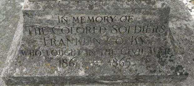 FRANKLIN COUNTY COLORED SOLDIERS CIVIL WAR MEMORIAL DEDICATION STONE