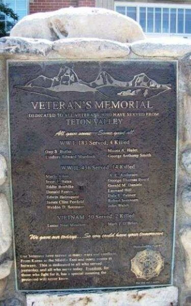 TETON VALLEY VETERAN’S MEMORIAL