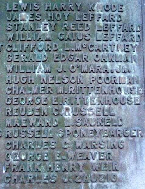 SMITHFIELD TOWNSHIP WORLD’S WAR MEMORIAL PLAQUE C