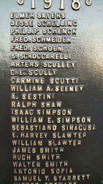 MARCUS HOOK WORLD WAR I MEMORIAL PLAQUE N