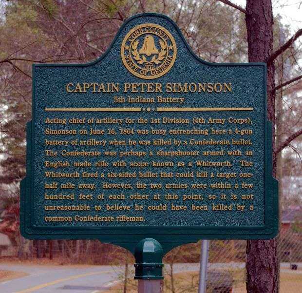 CAPTAIN PETER SIMONSON WAR MEMORIAL MARKER