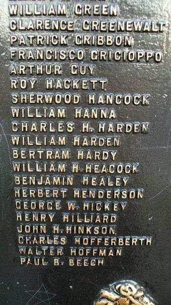 MARCUS HOOK WORLD WAR I MEMORIAL PLAQUE G