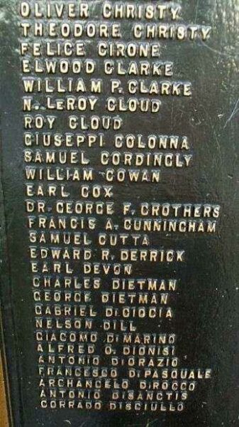 MARCUS HOOK WORLD WAR I MEMORIAL PLAQUE F