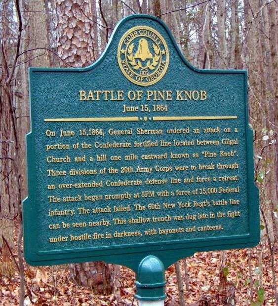 BATTLE OF PINE KNOB WAR MEMORIAL MARKER