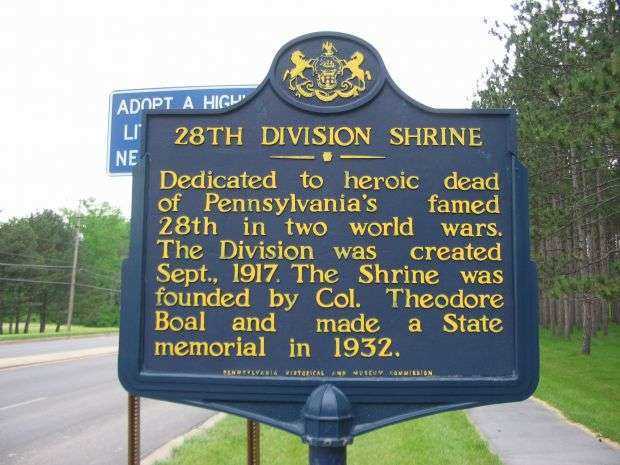 28TH DIVISION SHRINE WAR MEMORIAL MARKER