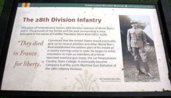 THE 28TH DIVISION INFANTRY WAR MEMORIAL PANEL