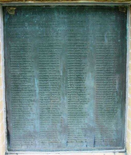 107TH UNITED STATES FIELD ARTILLERY WAR MEMORIAL PLAQUE J