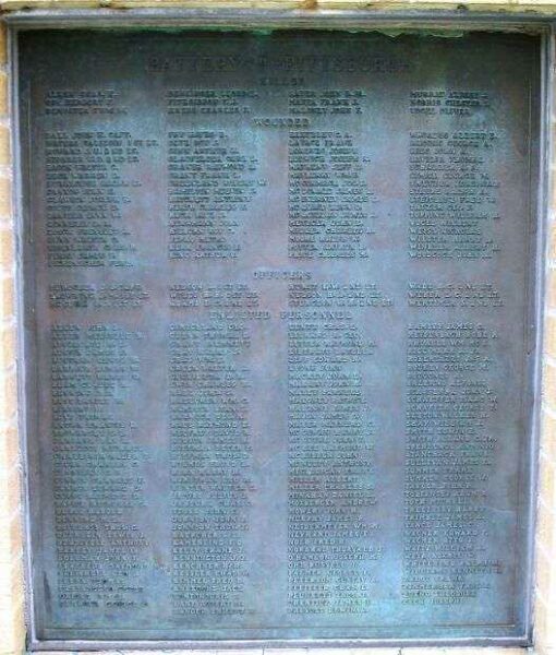 107TH UNITED STATES FIELD ARTILLERY WAR MEMORIAL PLAQUE H