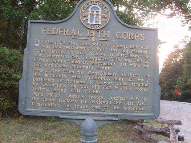 FEDERAL 15TH CORPS WAR MEMORIAL MARKER