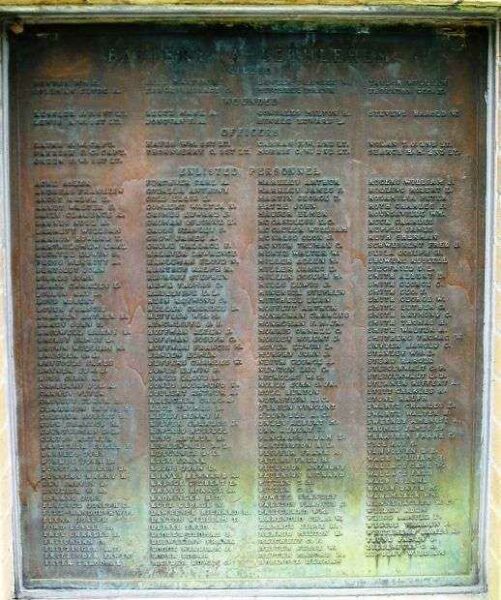 107TH UNITED STATES FIELD ARTILLERY WAR MEMORIAL PLAQUE C