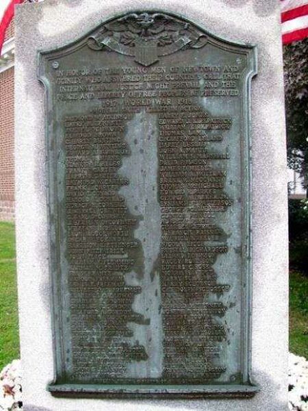 NEWTOWN AND VICINITY WORLD WAR I MEMORIAL PLAQUE