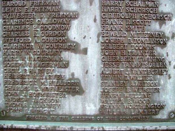 NEWTOWN AND VICINITY WORLD WAR I MEMORIAL PLAQUE SECTION D