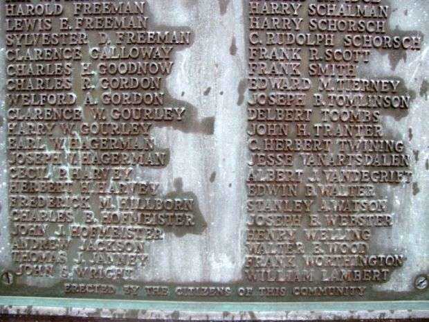 NEWTOWN AND VICINITY WORLD WAR I MEMORIAL PLAQUE SECTION D