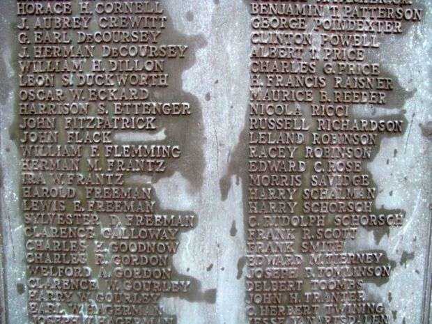 NEWTOWN AND VICINITY WORLD WAR I MEMORIAL PLAQUE SECTION C