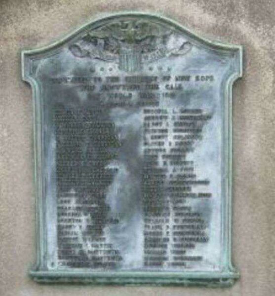 NEW HOPE WORLD WAR I MEMORIAL PLAQUE