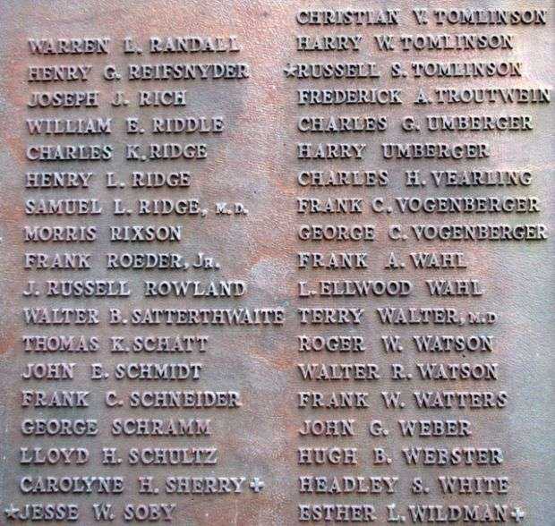 MIDDLETOWN TOWNSHIP WORLD WAR MEMORIAL PLAQUE SECTION E