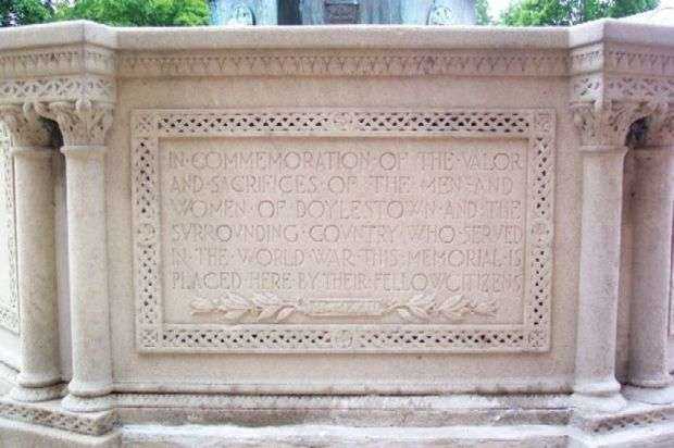 DOYLESTOWN WORLD WAR MEMORIAL FOUNTAIN DEDICATION STONE