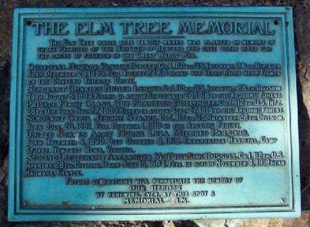 THE ELM TREE MEMORIAL PLAQUE