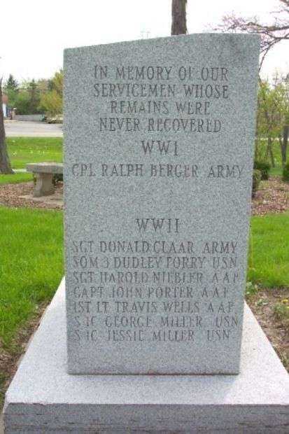 SERVICEMEN WHOSE REMAINS WERE NEVER RECOVERED MEMORIAL