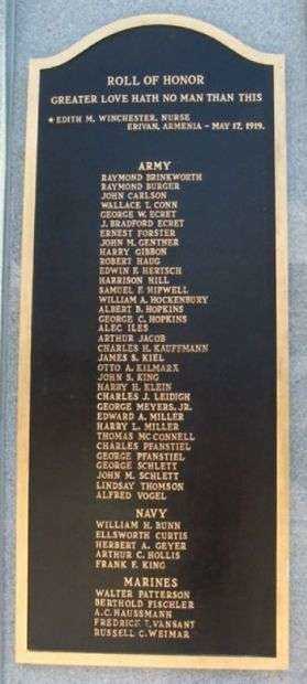 FOX CHASE WORLD WAR MEMORIAL PILLARS PLAQUE C