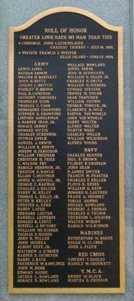 FOX CHASE WORLD WAR MEMORIAL PILLARS PLAQUE B