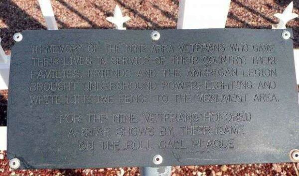 AMERICAN LEGION HIATT-HUNT POST 80 MEMORIAL PLAQUE C