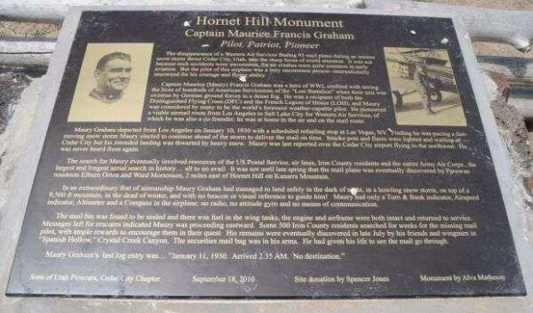 HORNET HILL MONUMENT PLAQUE